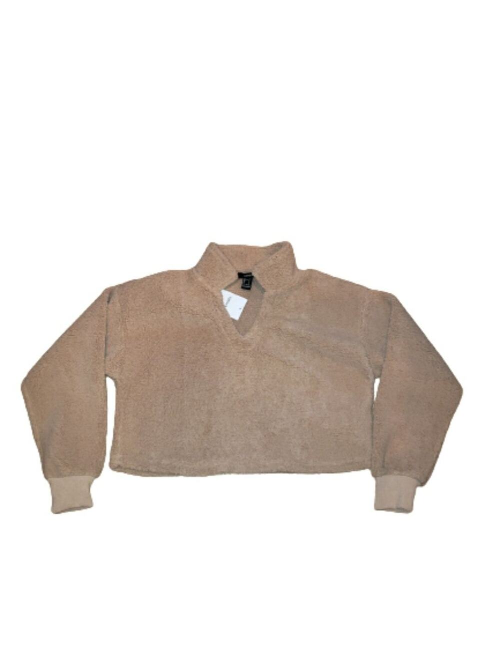 Forever 21 Women's SM Soft Cropped Sherpa Sweater Top